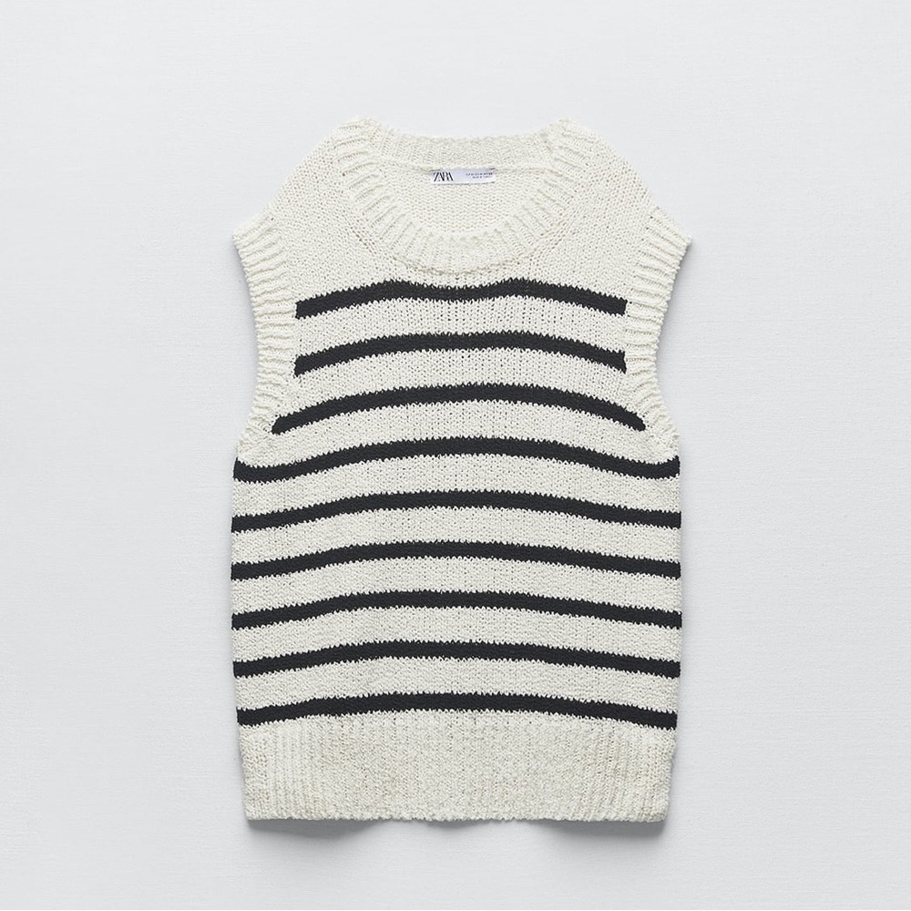 NWT Zara striped knit vest, Small